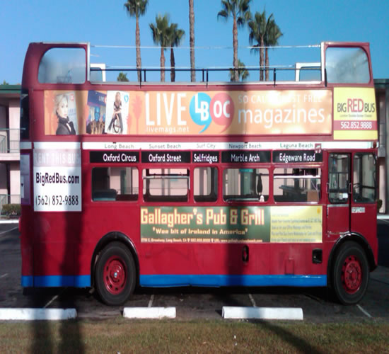Big Red Bus to Tour Long Beach Dinning and Huntington Beach areas.  Explore the coastline today